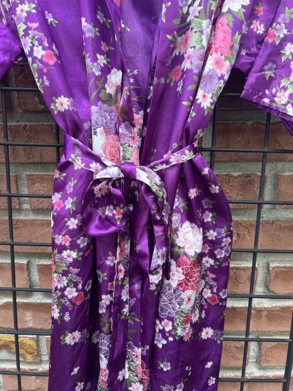 Purple Floral Kimono Robe - Picture 3 of 4